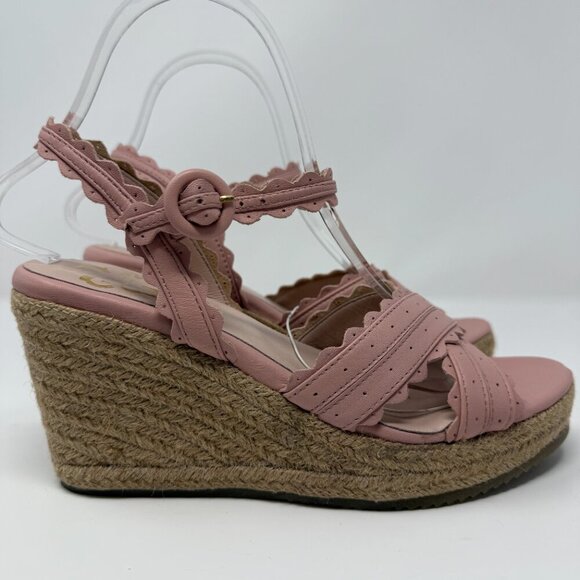 Ted Baker London Taymie Espadrille Wedge Sandals Women's 38 US 7.5 Pink NWOB - Picture 8 of 15